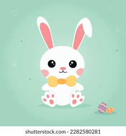 easter bunny with easter eggs