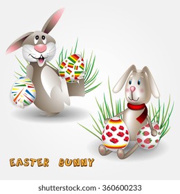Easter Bunny with Easter eggs