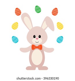 easter bunny with eggs