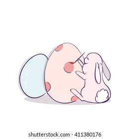 Easter bunny and eggs
