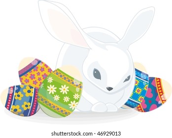 easter bunny and eggs