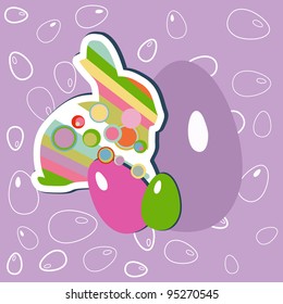 Easter bunny and eggs