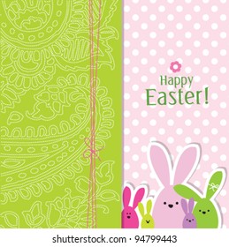 easter bunny eggs - easter background card