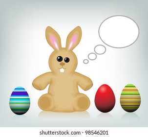 Easter bunny with eggs background eps10