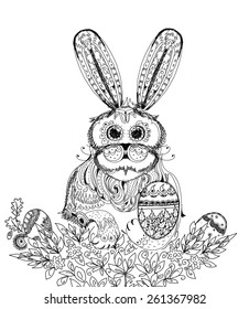 Easter bunny and eggs background, Sketch 