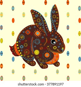 Easter Bunny eggs background vector