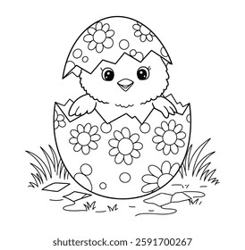 Easter Bunny and Eggs Coloring Page for Kids