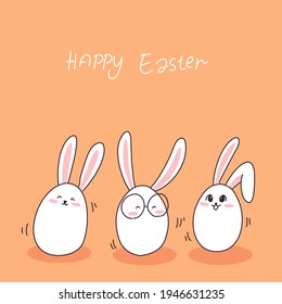 Easter bunny and eggs design of vector. Cartoon illustration style.
