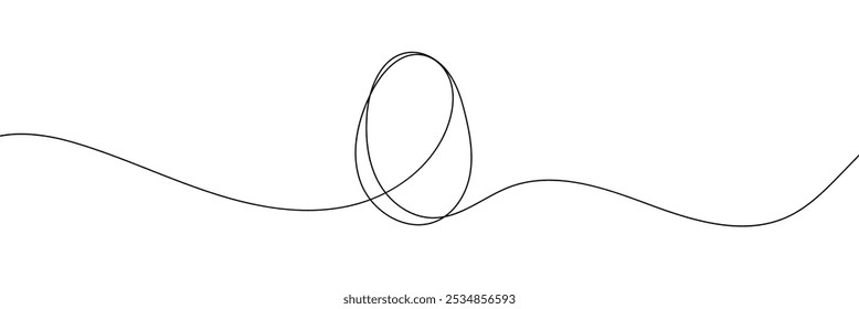 Easter bunny easter eggs drawing in line art style, isolated vector illustration, easter design element in eps 10.