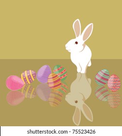 easter bunny with eggs, EPS 10