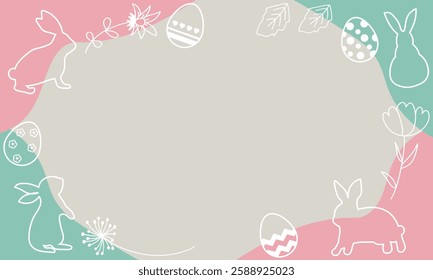 Easter bunny and eggs frame