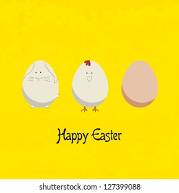 Easter bunny with eggs -grating card