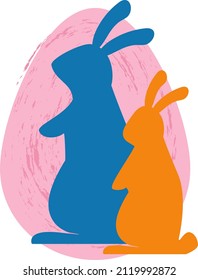 easter bunny and eggs illustration