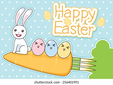 Easter bunny and Easter eggs on Carrot Rocket.