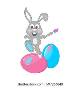 Easter bunny, Easter eggs painting