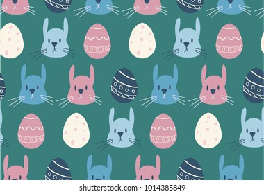 Easter bunny and Easter eggs pattern