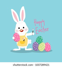Easter bunny and eggs vector.