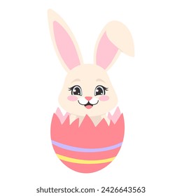 Easter bunny in eggs. Vector illustration.
