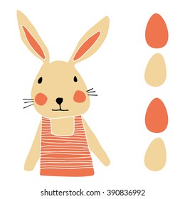 Easter bunny with eggs - vector illustration