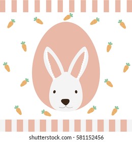 Easter bunny and easter eggs. Vector illustration
