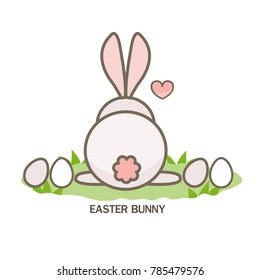 Easter bunny and eggs. Vector illustration