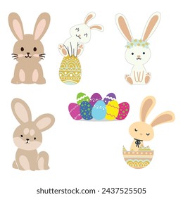 Easter Bunny Element Editable Illustration