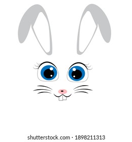 Easter Bunny  Face Prints Vector