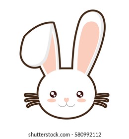 Easter Bunny Face Bunny Whiskers Vector Illustration Eps 10