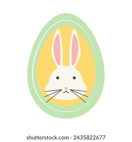 Easter bunny flat cartoon vector