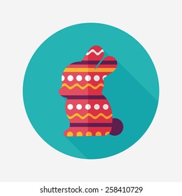 easter bunny flat icon with long shadow,eps10