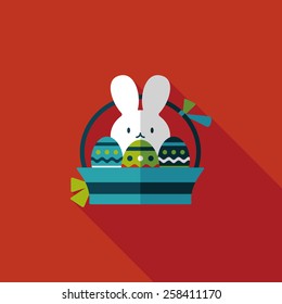 easter bunny flat icon with long shadow,eps10