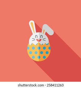 easter bunny flat icon with long shadow,eps10