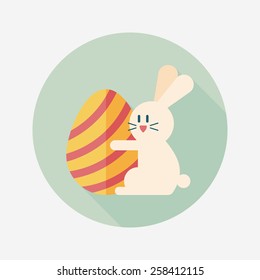 easter bunny flat icon with long shadow,eps10