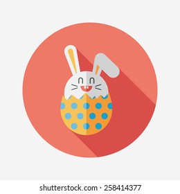easter bunny flat icon with long shadow,eps10