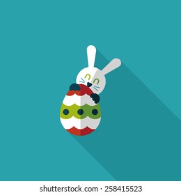 easter bunny flat icon with long shadow,eps10