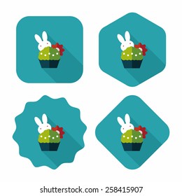 easter bunny flat icon with long shadow,eps10