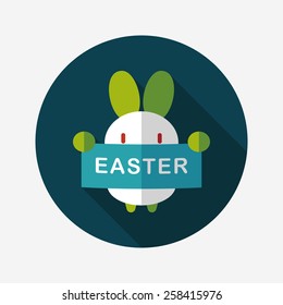 easter bunny flat icon with long shadow,eps10