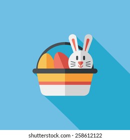 easter bunny flat icon with long shadow,eps10