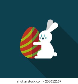 easter bunny flat icon with long shadow,eps10