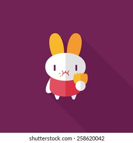 easter bunny flat icon with long shadow,eps10