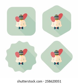 easter bunny flat icon with long shadow,eps10