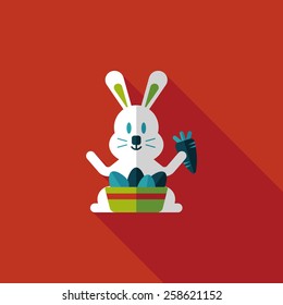 easter bunny flat icon with long shadow,eps10
