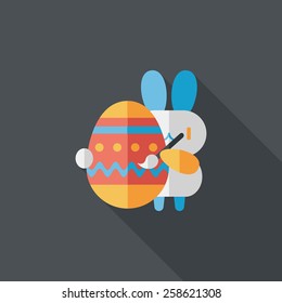 easter bunny flat icon with long shadow,eps10