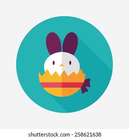easter bunny flat icon with long shadow,eps10