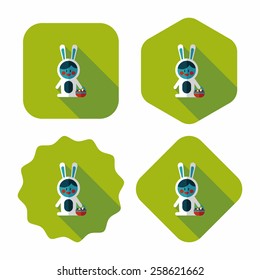 easter bunny flat icon with long shadow,eps10