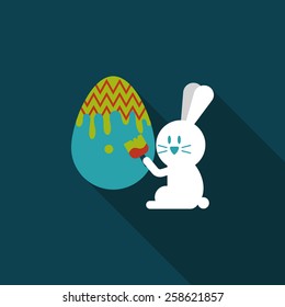 easter bunny flat icon with long shadow,eps10