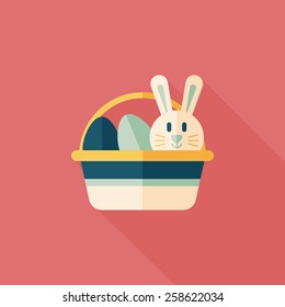 easter bunny flat icon with long shadow,eps10