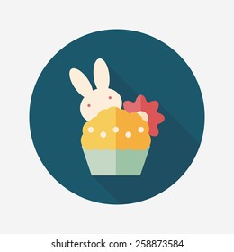 easter bunny flat icon with long shadow,eps10