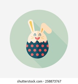 easter bunny flat icon with long shadow,eps10