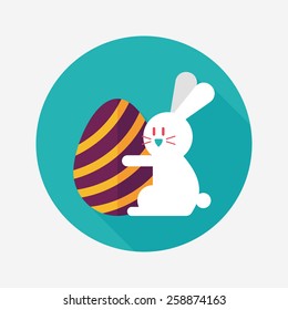 easter bunny flat icon with long shadow,eps10